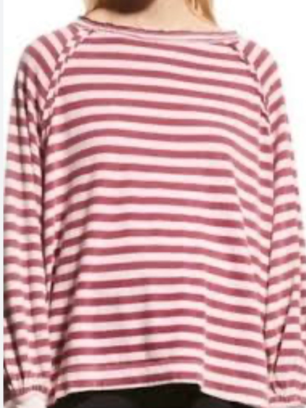 New Free People “She’s Everything” Long Sleeve Pink Stripped Top - Picture 4 of 5